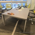 Grey Boardroom Table w/ Power & Data Grommet 84 x 48